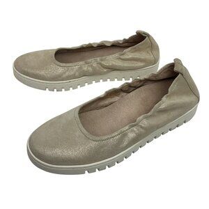 Vionic Uptown Ballet Metallic Slip-On Sneakers Womens 10 Wide Gold1 Platform